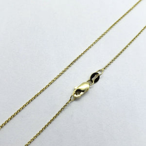 14K Solid Gold Boston Link Necklace Chain Yellow White Rose Gold 0.9mm