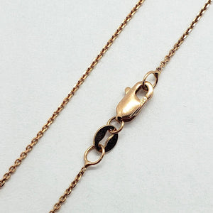 14K Solid Gold Boston Link Necklace Chain Yellow White Rose Gold 0.9mm