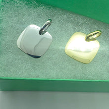 Load image into Gallery viewer, 14K Yellow White Gold Plain Rectangular Square Dog Tag Pendant
