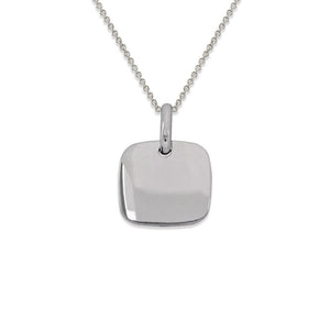 14K Yellow White Gold Plain Rectangular Square Dog Tag Pendant