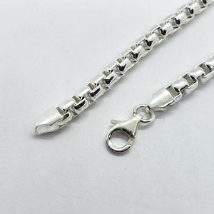 925 Sterling Silver Round Box 5mm Necklace Chain