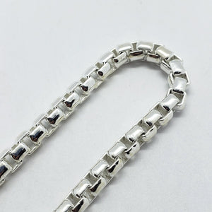 925 Sterling Silver Round Box 5mm Necklace Chain