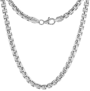 925 Sterling Silver Round Box 5mm Necklace Chain