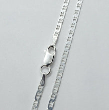 Load image into Gallery viewer, 925 Sterling Silver 3.7mm Flat Mariner Link Bracelet Necklace Chain
