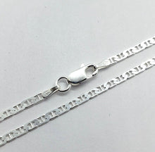 Load image into Gallery viewer, 925 Sterling Silver 3.7mm Flat Mariner Link Bracelet Necklace Chain
