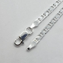 Load image into Gallery viewer, 925 Sterling Silver 3.7mm Flat Mariner Link Bracelet Necklace Chain
