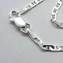 Load image into Gallery viewer, 925 Sterling Silver 3.7mm Flat Mariner Link Bracelet Necklace Chain
