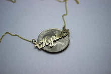 Load image into Gallery viewer, 10K Solid Yellow Gold Personalized Custom Name Pendant Charm Cross with/without chain
