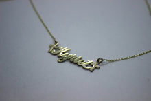 Load image into Gallery viewer, 14K Solid Yellow Gold Personalized Custom Name Pendant Charm Cross with/without chain
