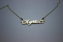 Load image into Gallery viewer, 14K Solid Yellow Gold Personalized Custom Name Pendant Charm Cross with/without chain
