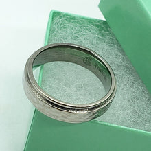 Load image into Gallery viewer, Titanium Hammered Ring Band with Beveled Edges
