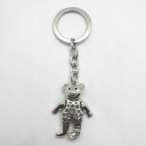 Movable Jeweled Teddy Bear with Crystal Keychain Keyring