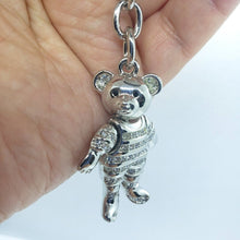 Load image into Gallery viewer, Movable Jeweled Teddy Bear with Crystal Keychain Keyring
