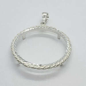 925 Sterling Silver Eagle Rope Bezel for 41mm Coins 1oz Dollar Coin