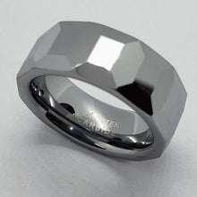 Load image into Gallery viewer, Tungsten Carbide Faceted Dome Octagon Patterns Wedding Band Ring 8mm
