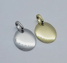 Load image into Gallery viewer, 14K Yellow White Gold Plain Oval Dog Tag Pendant
