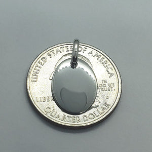 14K Yellow White Gold Plain Oval Dog Tag Pendant