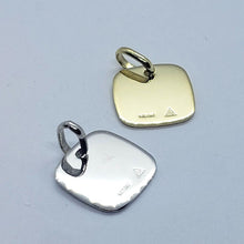 Load image into Gallery viewer, 14K Yellow White Gold Plain Rectangular Square Dog Tag Pendant
