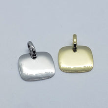 Load image into Gallery viewer, 14K Yellow White Gold Plain Rectangular Square Dog Tag Pendant
