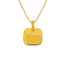 Load image into Gallery viewer, 14K Yellow White Gold Plain Rectangular Square Dog Tag Pendant
