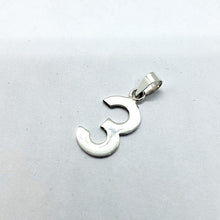 Load image into Gallery viewer, 925 Sterling Silver Number 3 Pendant Charm with/out Chain
