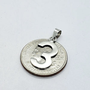 925 Sterling Silver Number 3 Pendant Charm with/out Chain