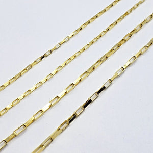 14K Solid Yellow Gold Box Open Link Chain Necklace