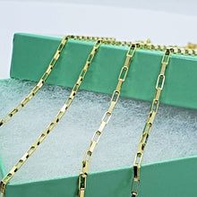 Load image into Gallery viewer, 14K Solid Yellow Gold Box Open Link Chain Necklace
