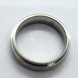 Titanium Hammered Ring Band with Beveled Edges