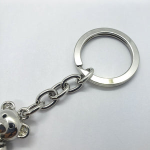 Movable Jeweled Teddy Bear with Crystal Keychain Keyring