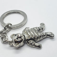 Load image into Gallery viewer, Movable Jeweled Teddy Bear with Crystal Keychain Keyring
