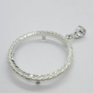 925 Sterling Silver Eagle Rope Bezel for 41mm Coins 1oz Dollar Coin