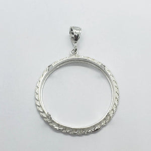 925 Sterling Silver Eagle Rope Bezel for 41mm Coins 1oz Dollar Coin