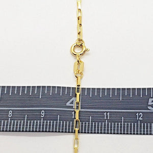 14K Solid Yellow Gold Box Open Link Chain Necklace