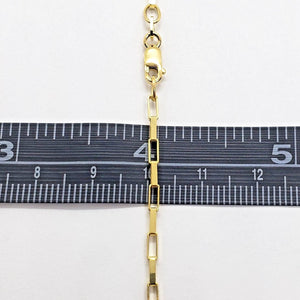 14K Solid Yellow Gold Box Open Link Chain Necklace