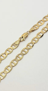 10K Solid Yellow Gold Mariner 3.2mm ~ 6mm Chain Bracelet Necklace