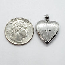 Load image into Gallery viewer, 925 Sterling Silver Diamond Heart Locket for Pictures with/out Necklace
