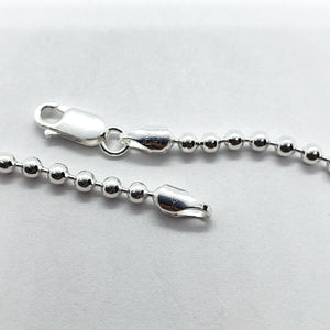 925 Sterling Silver 3mm Plain Pallini Bead Ball Bracelet Necklace Chain