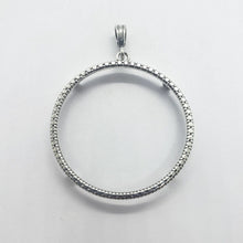 Load image into Gallery viewer, 925 Sterling Silver Eagle for 41mm Coins 1oz Dollar Coin Prong Back Illusion Edge Bezel
