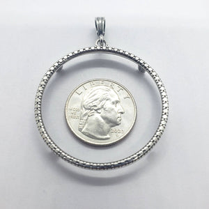 925 Sterling Silver Eagle for 41mm Coins 1oz Dollar Coin Prong Back Illusion Edge Bezel