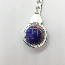 Load image into Gallery viewer, 925 Sterling Silver Globe Round Keychain Keyring
