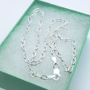 925 Sterling Silver Boston Link Chain Bracelet Necklace