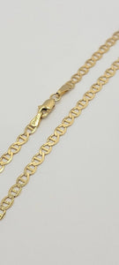 10K Solid Yellow Gold Mariner 3.2mm ~ 6mm Chain Bracelet Necklace