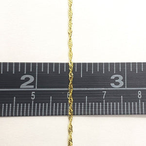 Authentic 10K Solid Yellow Gold 1mm Singapore Chain Necklace