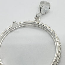 Load image into Gallery viewer, 925 Sterling Silver 2oz Pancho Villa Rope Bezel Prong Back Diamond Cut for 47mm Coins
