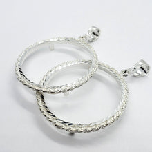 Load image into Gallery viewer, 925 Sterling Silver 2oz Pancho Villa Rope Bezel Prong Back Diamond Cut for 47mm Coins
