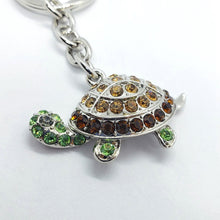 Load image into Gallery viewer, Jeweled Tortoise Multi-Color Key Chain Keyring
