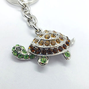 Jeweled Tortoise Multi-Color Key Chain Keyring