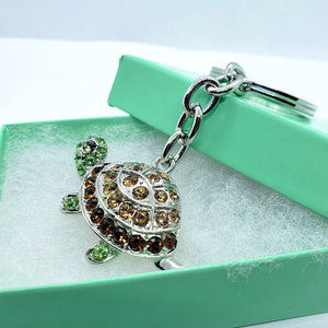 Jeweled Tortoise Multi-Color Key Chain Keyring