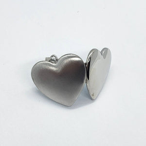 925 Sterling Silver Simple Heart Locket for Pictures with/out Necklace